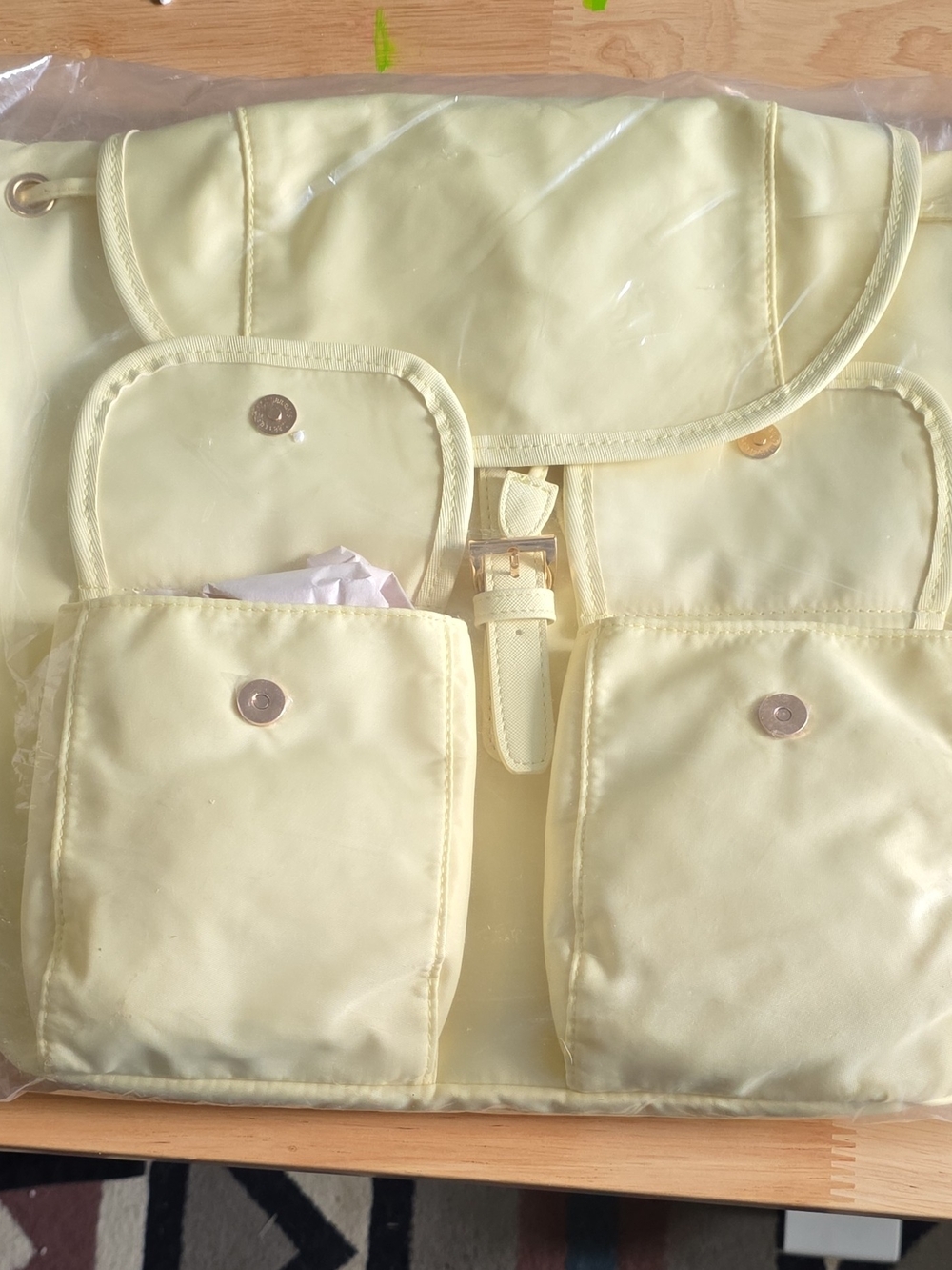 Year of Ours Pale Yellow Backpack with Front Pocket